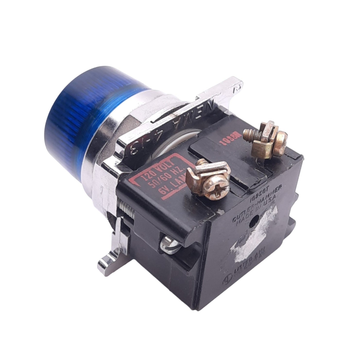 Used Eaton 10250T181NC4N Heavy Duty Blue Indicator Pilot Light, ø30.5mm, 120VAC Lamp