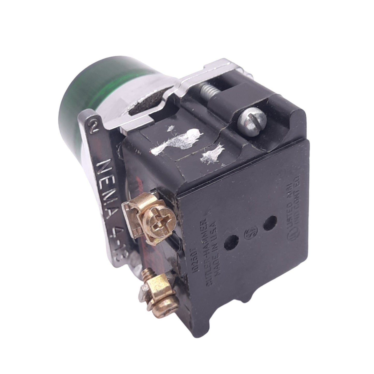 Used Eaton 10250T181NC2N Heavy Duty Green Indicator Pilot Light, ø30.5mm, 120VAC Lamp