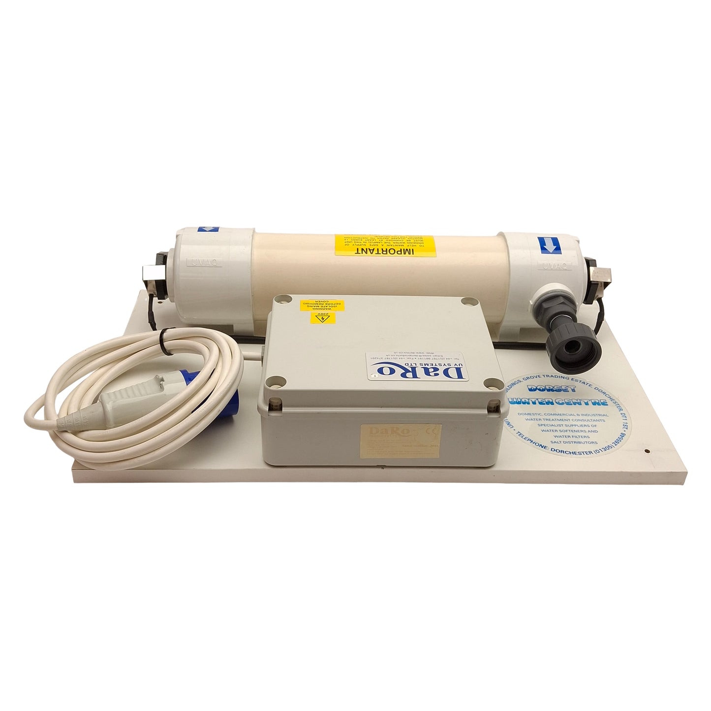 Used DaRo 15/3P UV Water Disinfection Unit, 100gal/hr, 3/4in BSP, 220-240VAC 30VA