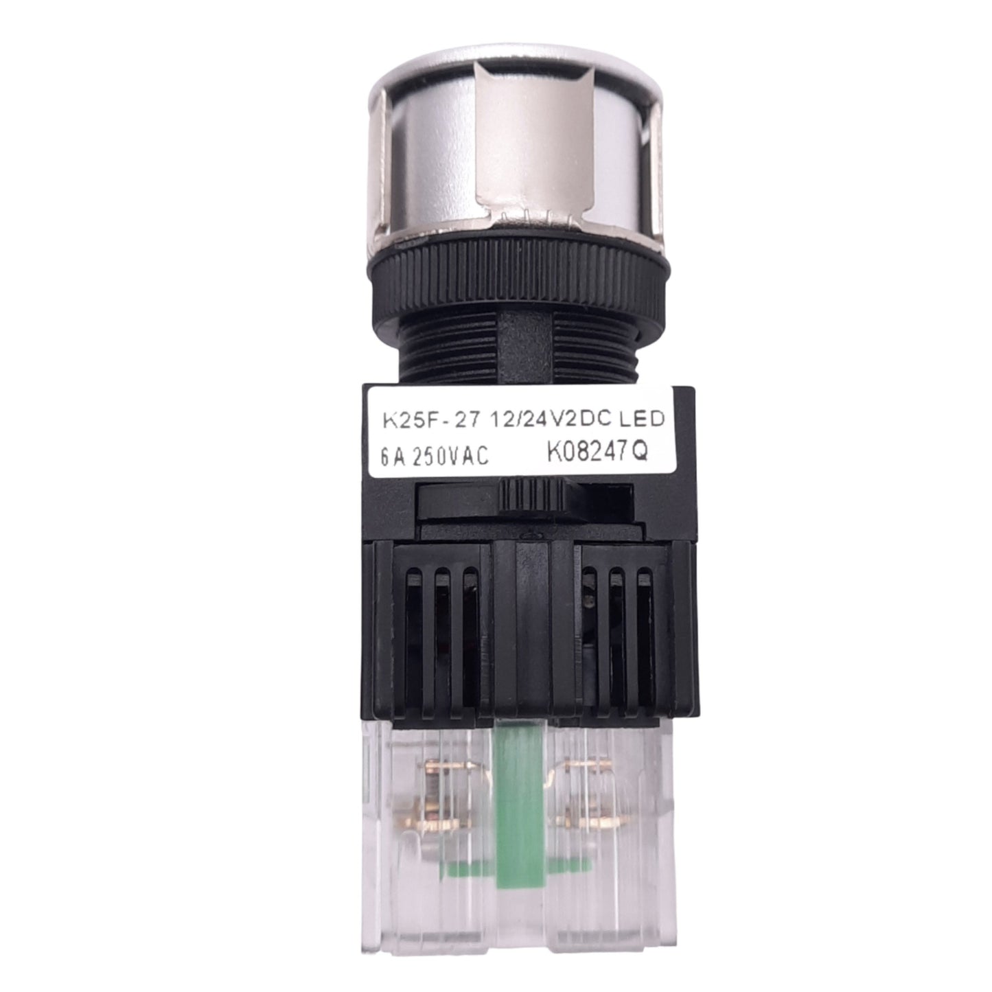 New Kacon K25F-27 Red STOP Illuminated Pushbutton, 25mm, 1NO, 24V LED, 250VAC 6A Max