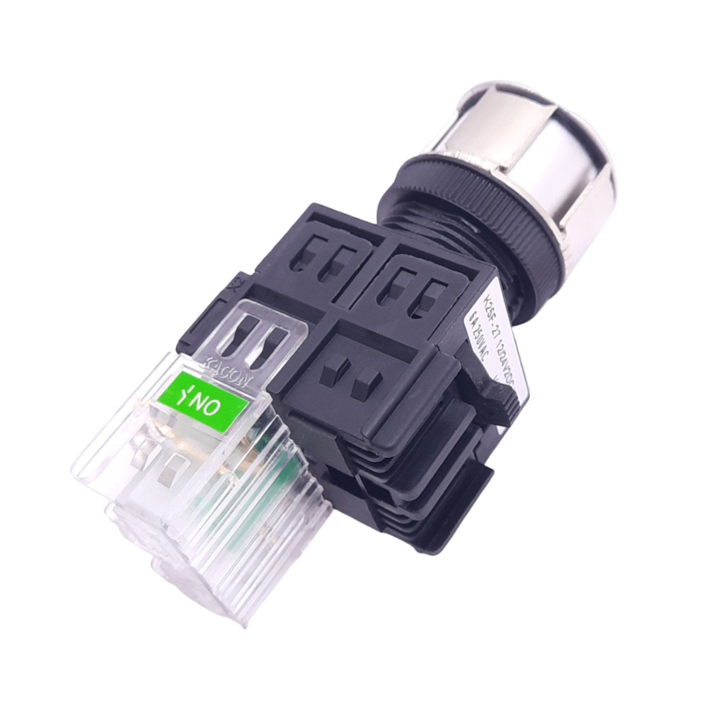 New Kacon K25F-27 Blue RESET Illuminated Pushbutton, ø25mm, 1NO, 24V LED, 250VAC 6A