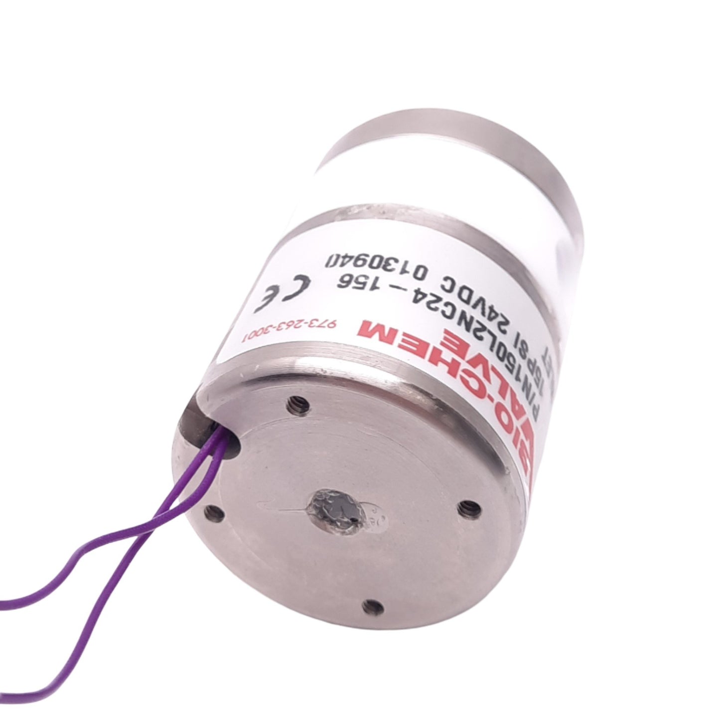 Used Bio-Chem Valve 150L2NC24-156 Isolation Valve, 2-Way, 1/8" NPT, 15psi, 24VDC Coil