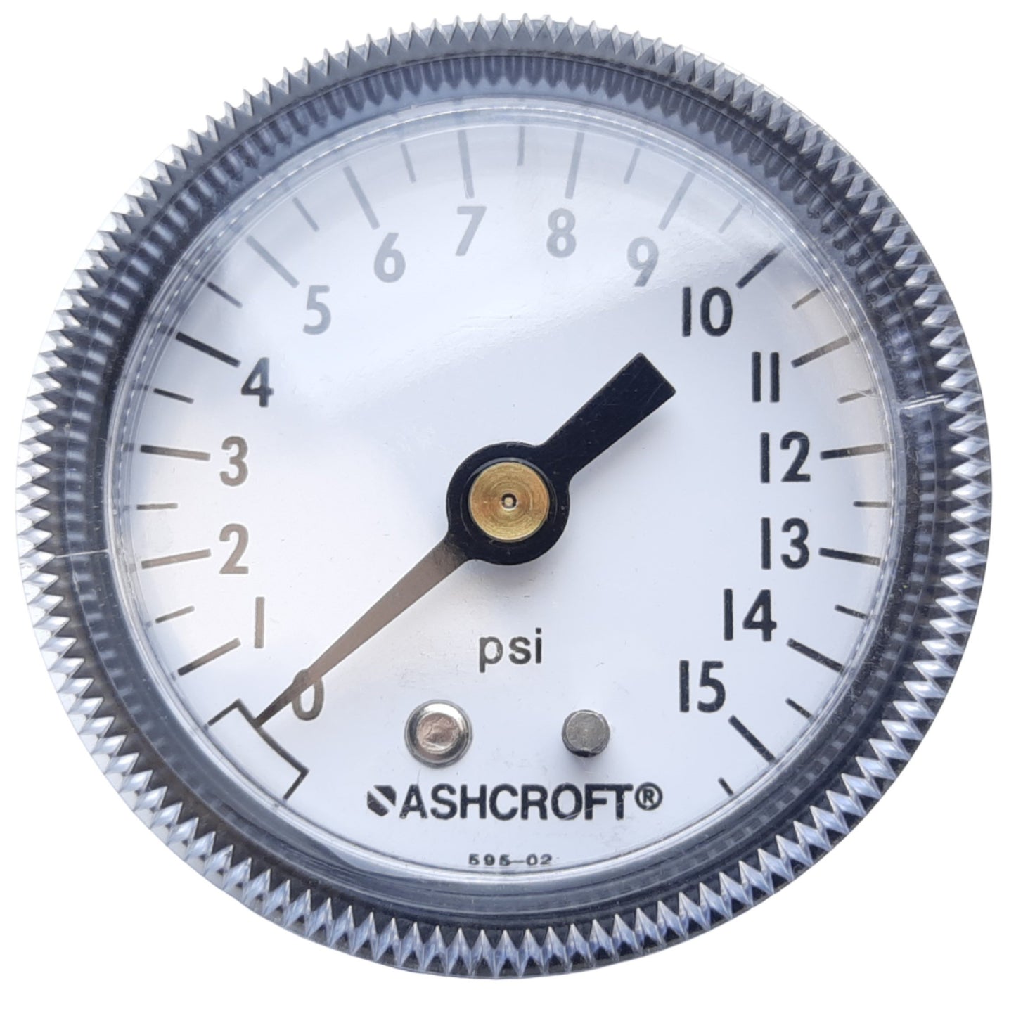 Used Ashcroft 20W1001TH 01B 15#&VAC Pressure Gauge, 30"/Hg to 15 PSI, 1/8" NPT