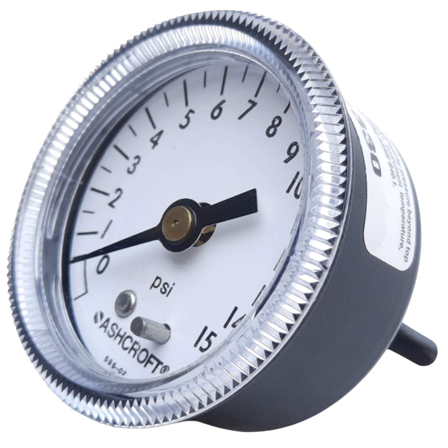 Used Ashcroft 20W1001TH 01B 15#&VAC Pressure Gauge, 30"/Hg to 15 PSI, 1/8" NPT