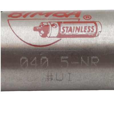 Used Bimba 040.5-NR Pneumatic Cylinder, ø3/4in Bore, 1/2in Stroke, 1/8in NPT, 250psi