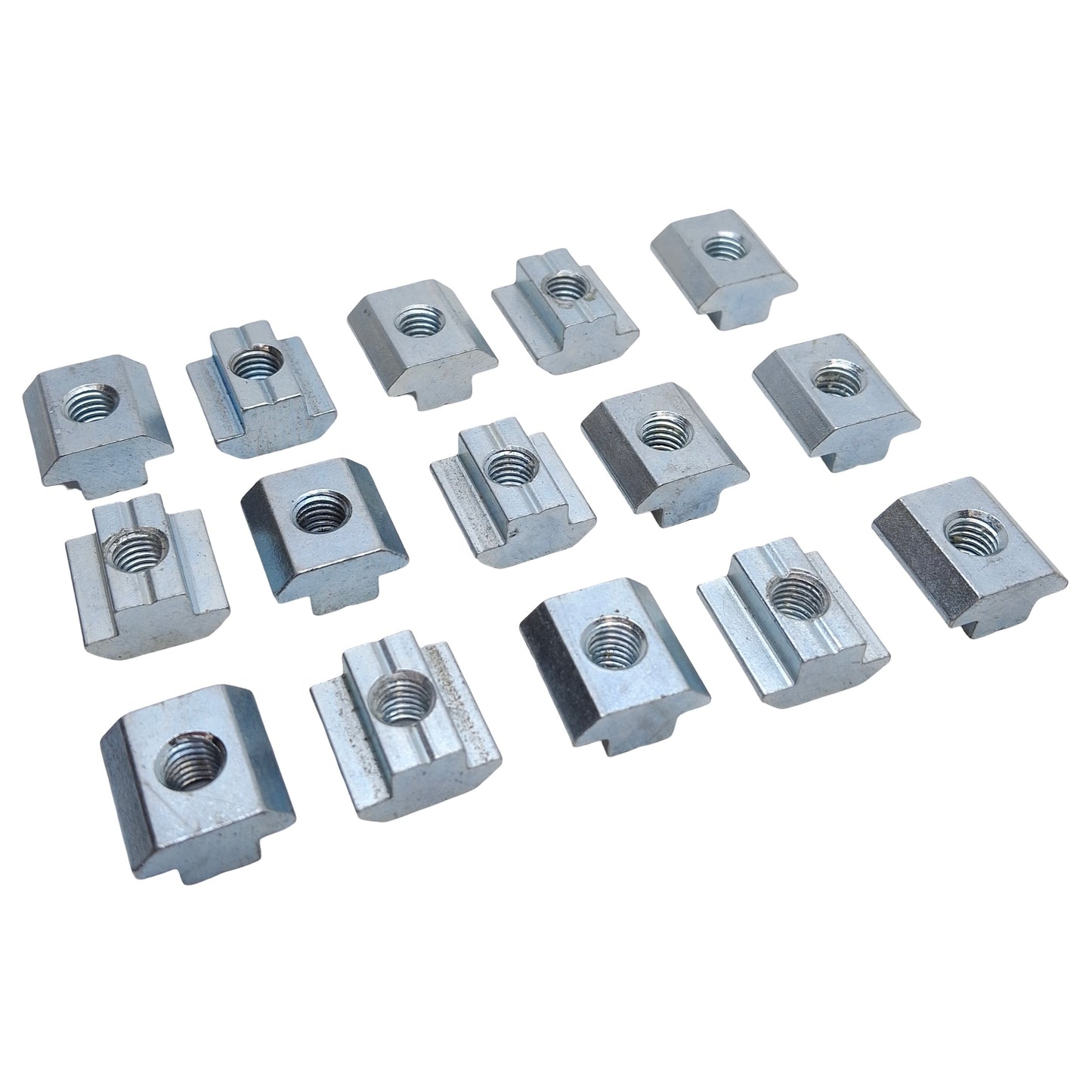 Used Lot of 15 80/20 13049 Self-Aligning Slide-In T-nut, Steel, 45 Series, M8x1.25