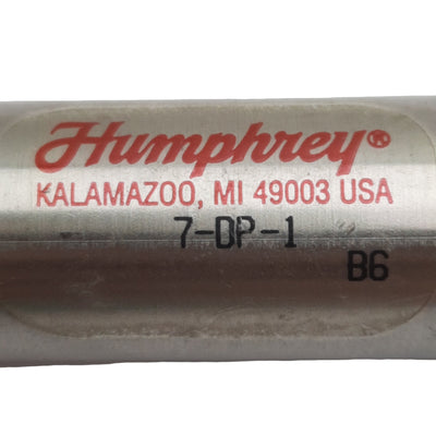 Used Humphrey 7-DP-1 Pneumatic Cylinder, ø3/4in Bore, 1in Stroke, 1/8in NPT, 200psi