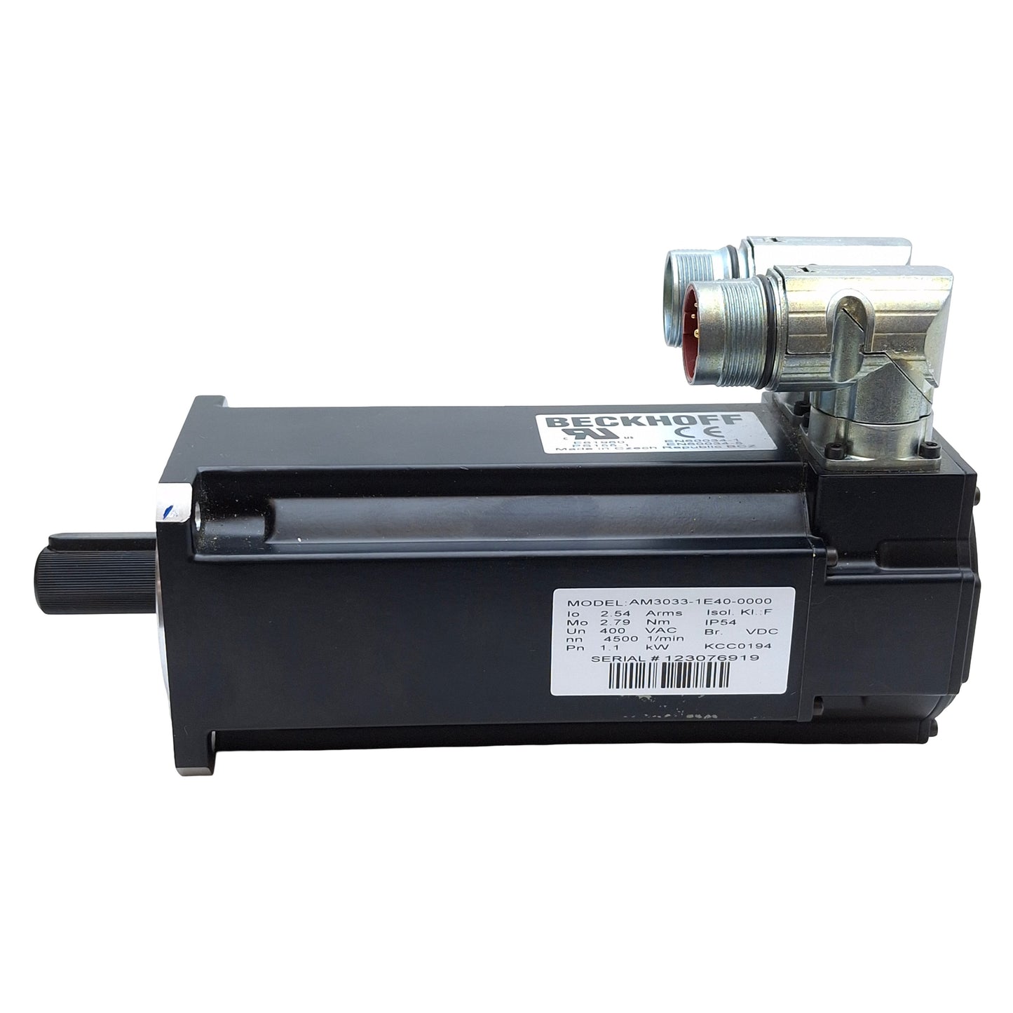 New Beckhoff AM3033-1E40-0000 Servo Motor, 1.1kW 400VAC 2.54A, 4500rpm, ø14mm Shaft