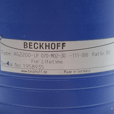 Used Beckhoff AG2200-LP 070-M02-30-111-000 Planetary Gearbox, 30:1, ø16mm Shaft