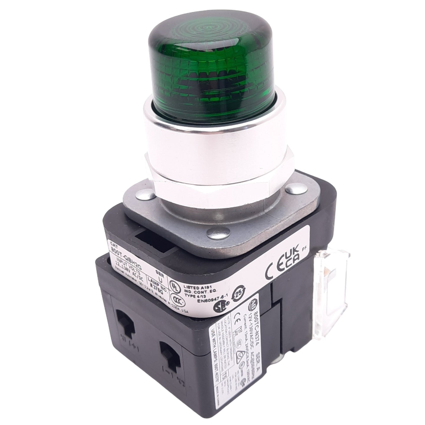 New Allen Bradley 800T-QBH2G Illuminated Pushbutton, ø30mm, 1NO+1NC, 600V 10A Max
