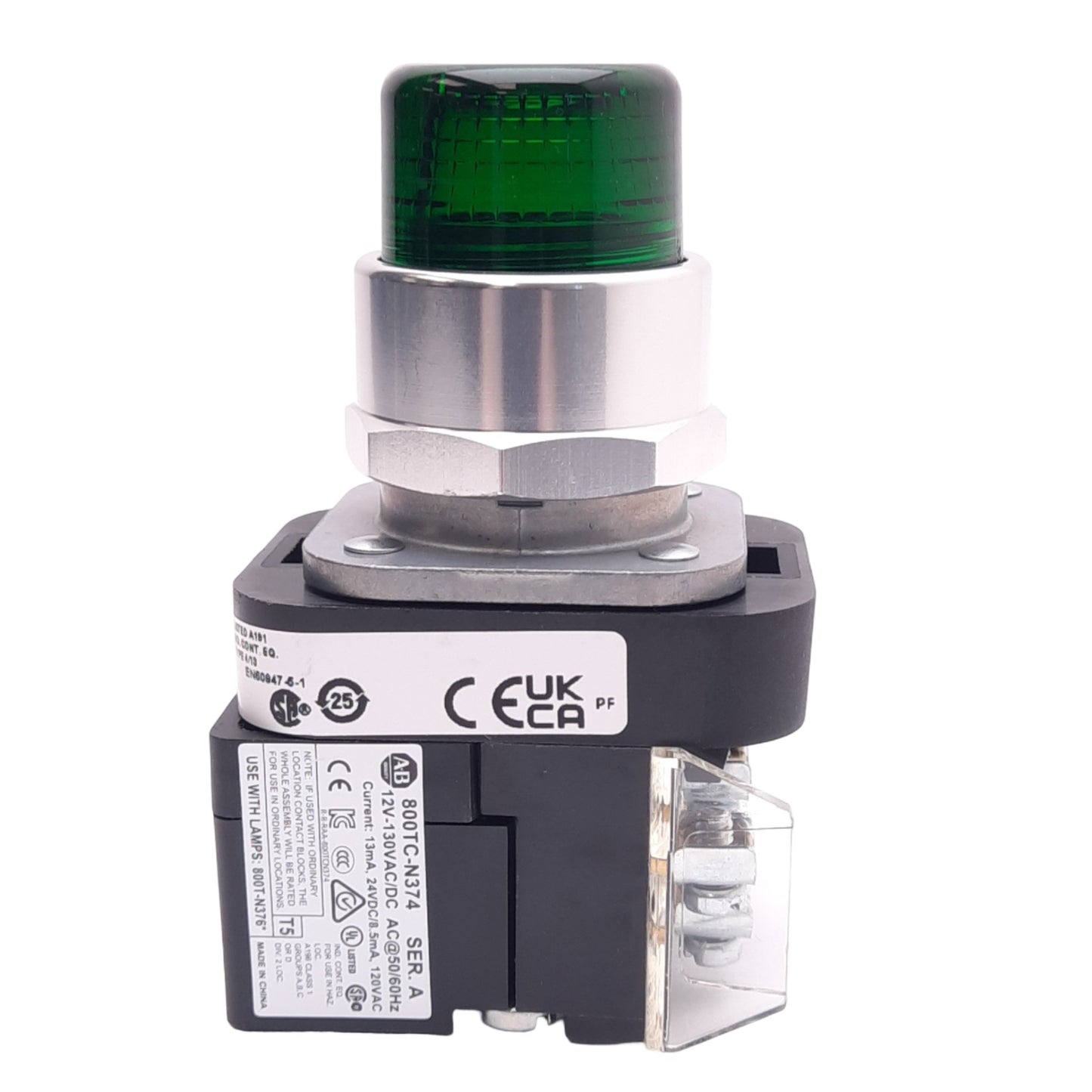 New Allen Bradley 800T-QBH2G Illuminated Pushbutton, ø30mm, 1NO+1NC, 600V 10A Max
