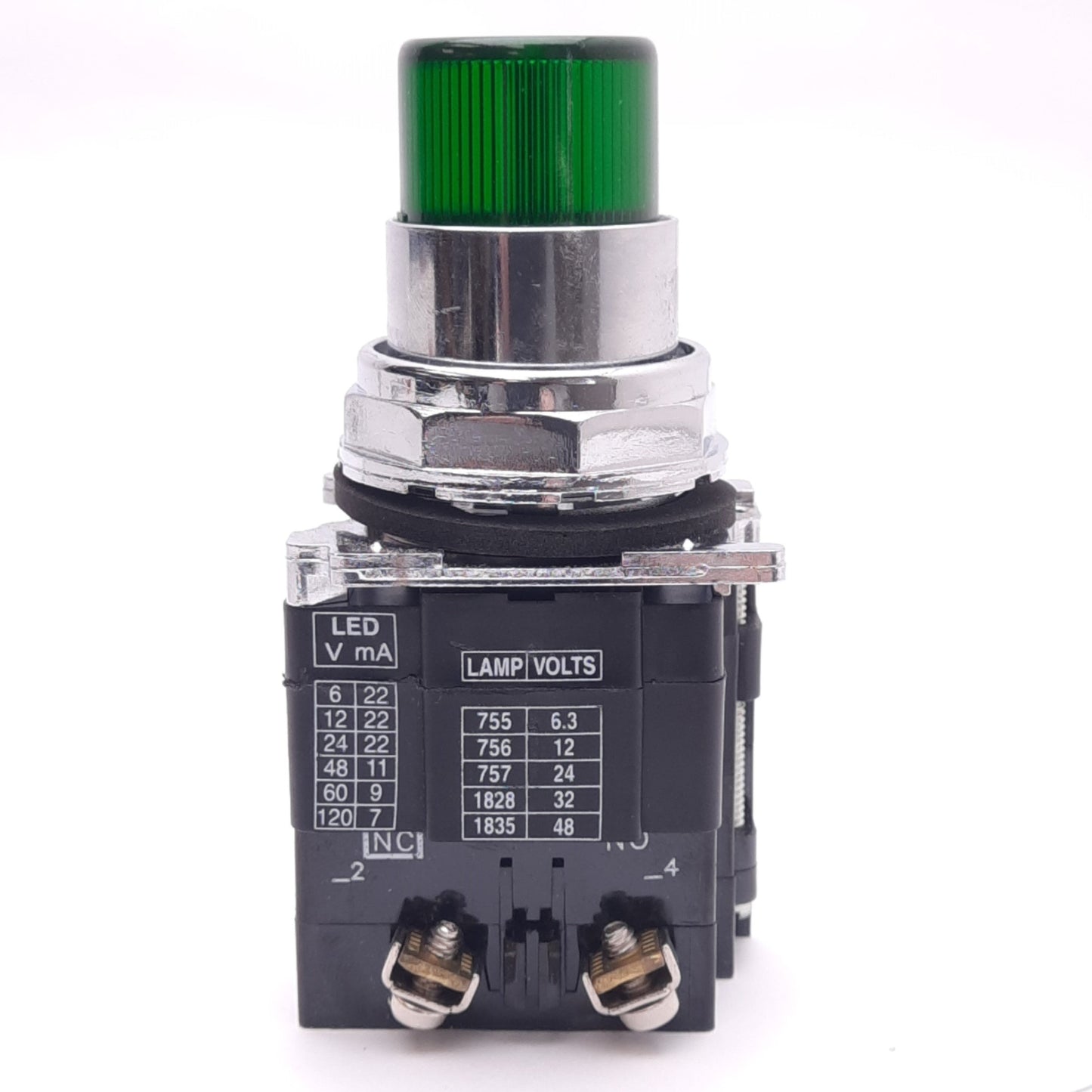 New Cutler-Hammer 10250T297LGP2A Illuminated Pushbutton, 30.5mm, 1NO 1NC, 120V LED