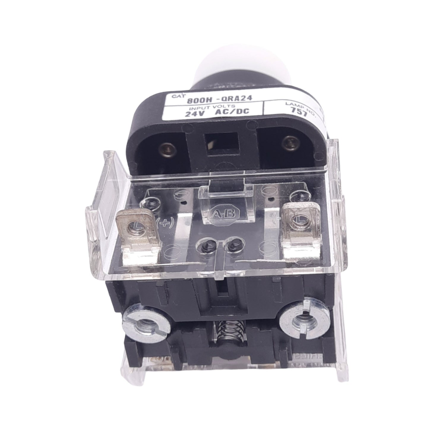 Used Allen Bradley 800H-QRA24W Illuminated White Pushbutton, 30mm, 1NO, 600V 10A Max