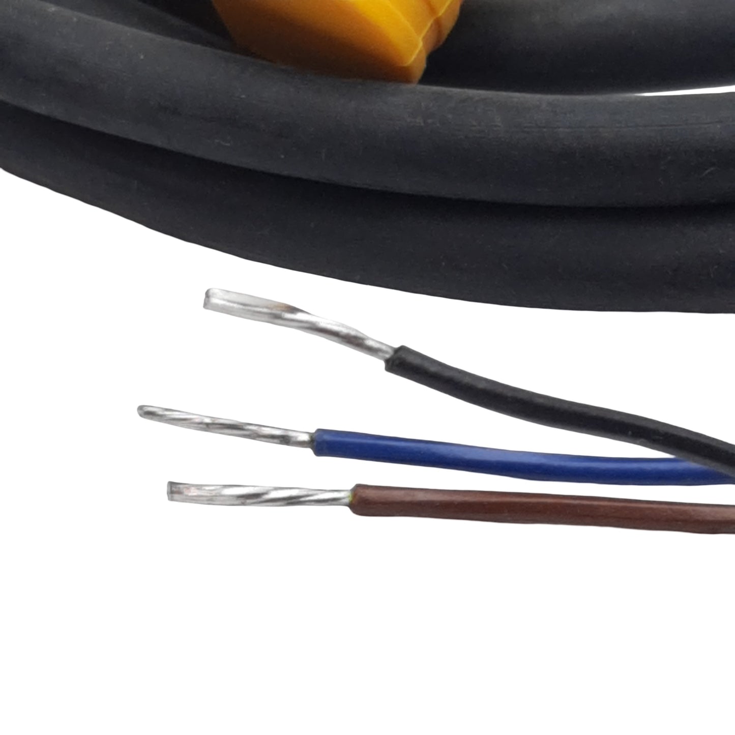 Used Banner 27491 PKW3-2 Cordset, 3-Pin M8 90° Female to Flying Leads, 2A 125VAC, 2m