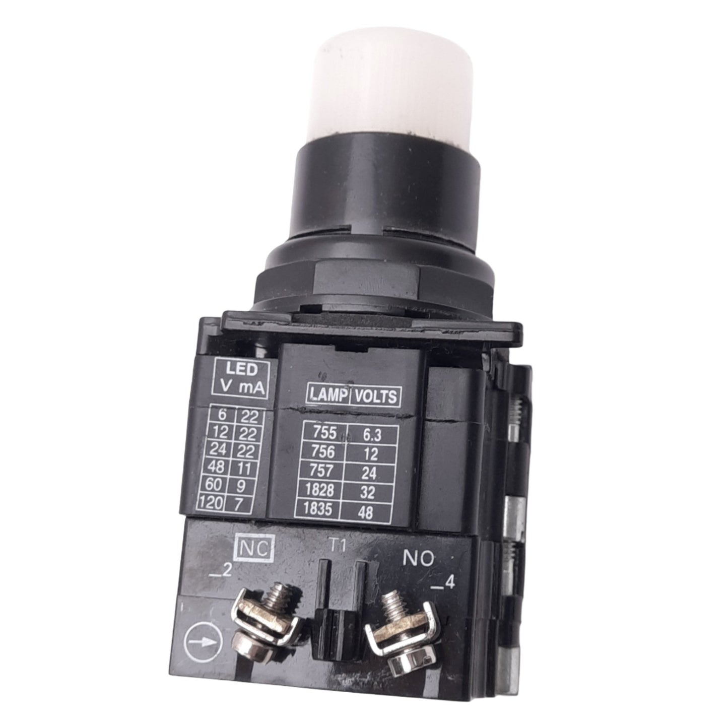 Used Eaton 10250T White Illuminated Pushbutton, ø30.5mm, 1NO 1NC, 600VAC/250VDC Max