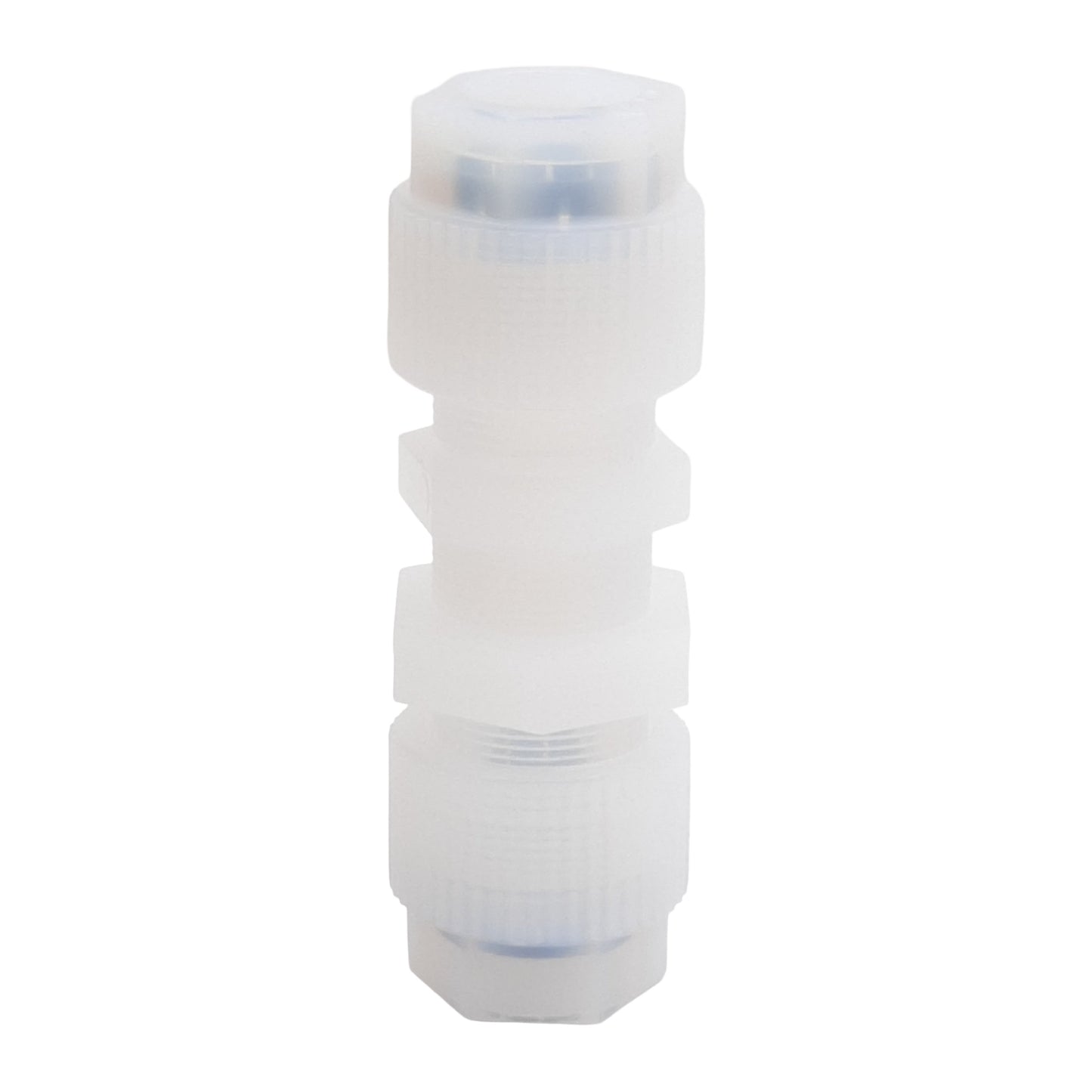 New Entegris PM12GN-1 Straight Union Fitting, 3/4" x 3/4" QuikGrip, Panel Mount, PFA