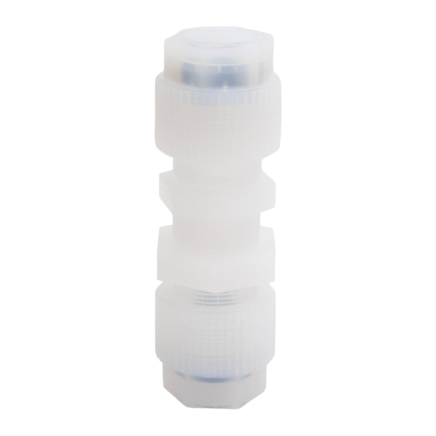 New Entegris PM12GN-1 Straight Union Fitting, 3/4" x 3/4" QuikGrip, Panel Mount, PFA