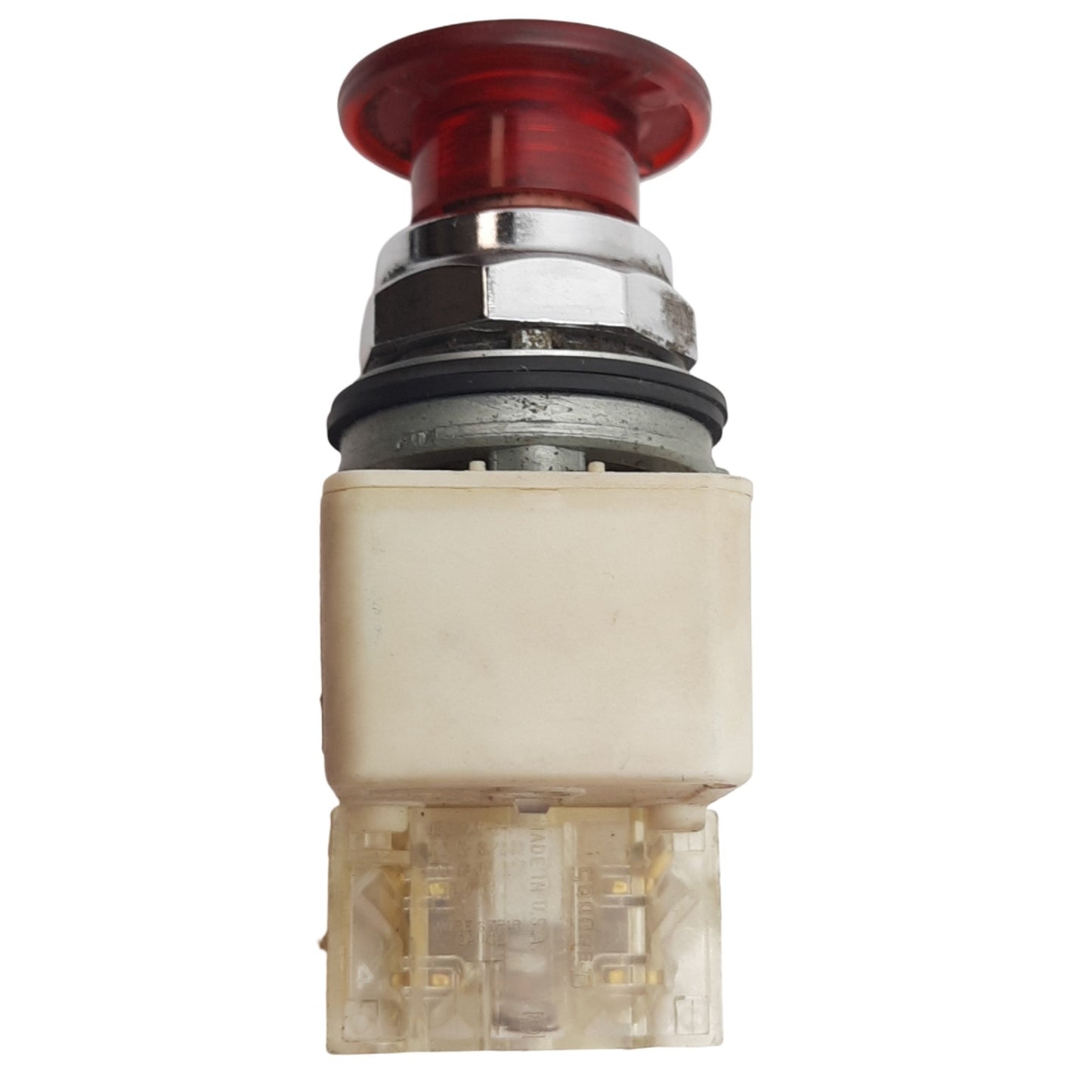 Used Square D 9001KM32 Illuminated Push/Pull Button ø30mm, 12VAC/14VDC, Red, 1NC+1NO