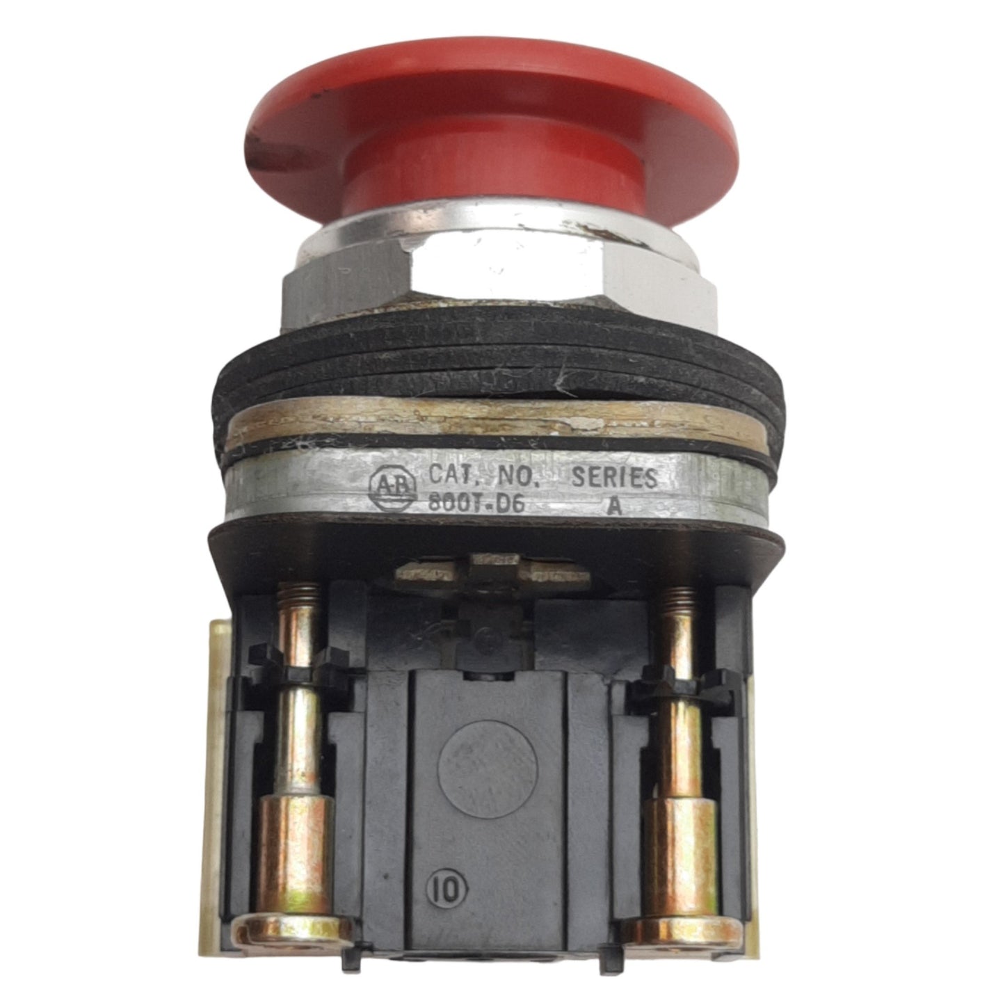 Used Allen Bradley 800T-D6A Red Momentary Push Button ø30mm, 1NO+1NC, 600VAC Max