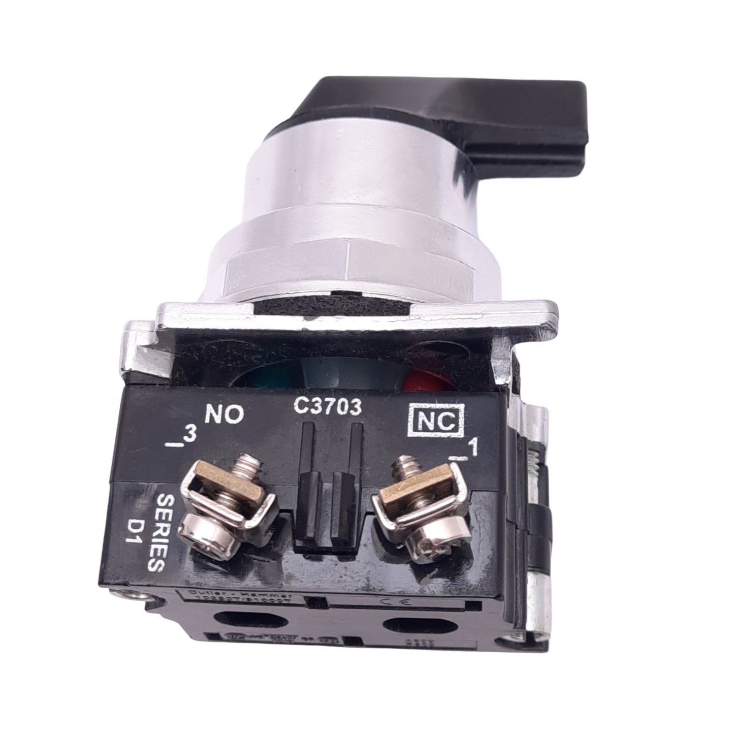 Used Eaton 10250T3033 Selector Switch, 3-Position Momentary L/Maintained R, 1NO 1NC