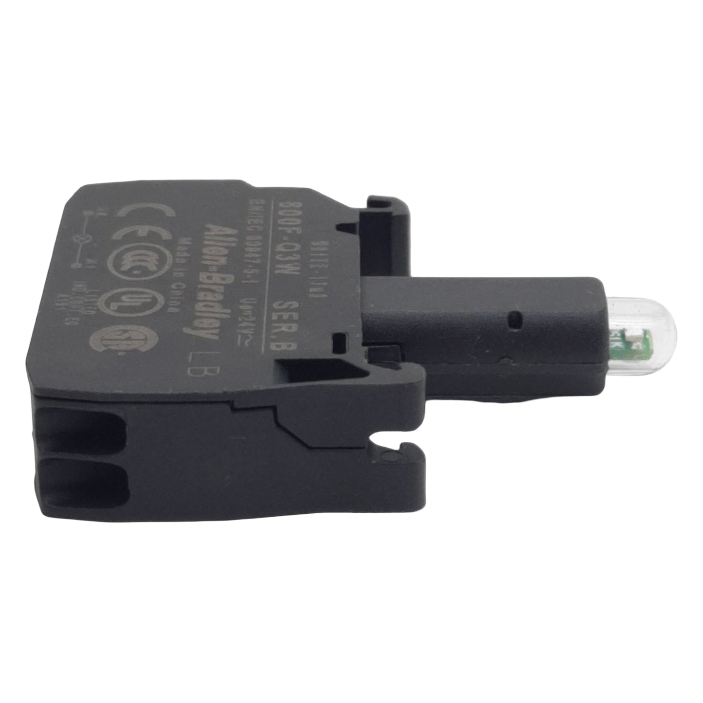 Used Allen Bradley 800F-Q3W LED Module, White 17mA, 24VAC/VDC, 22mm, Latch Mount