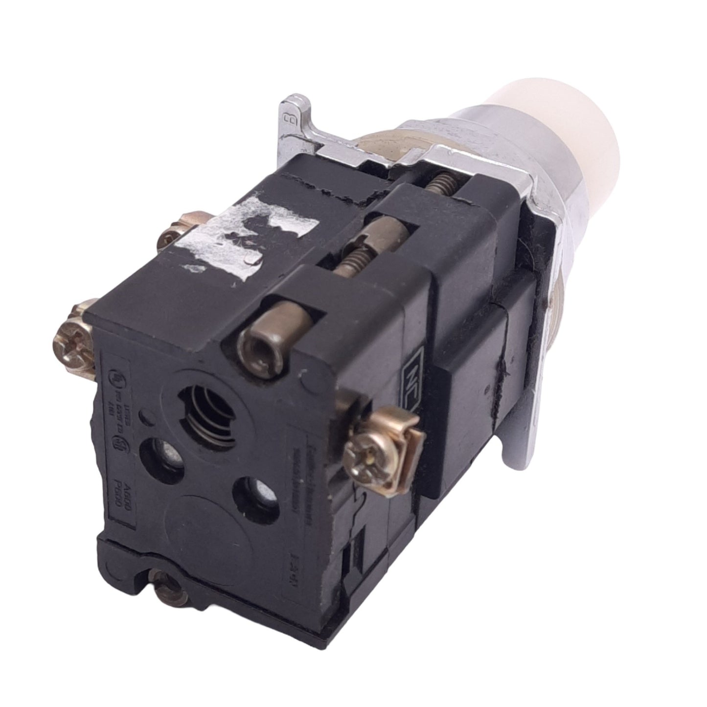 Used Eaton 10250T476C26-51 White Illuminated Pushbutton, 30mm, 1NC, 600VAC/250VDC Max