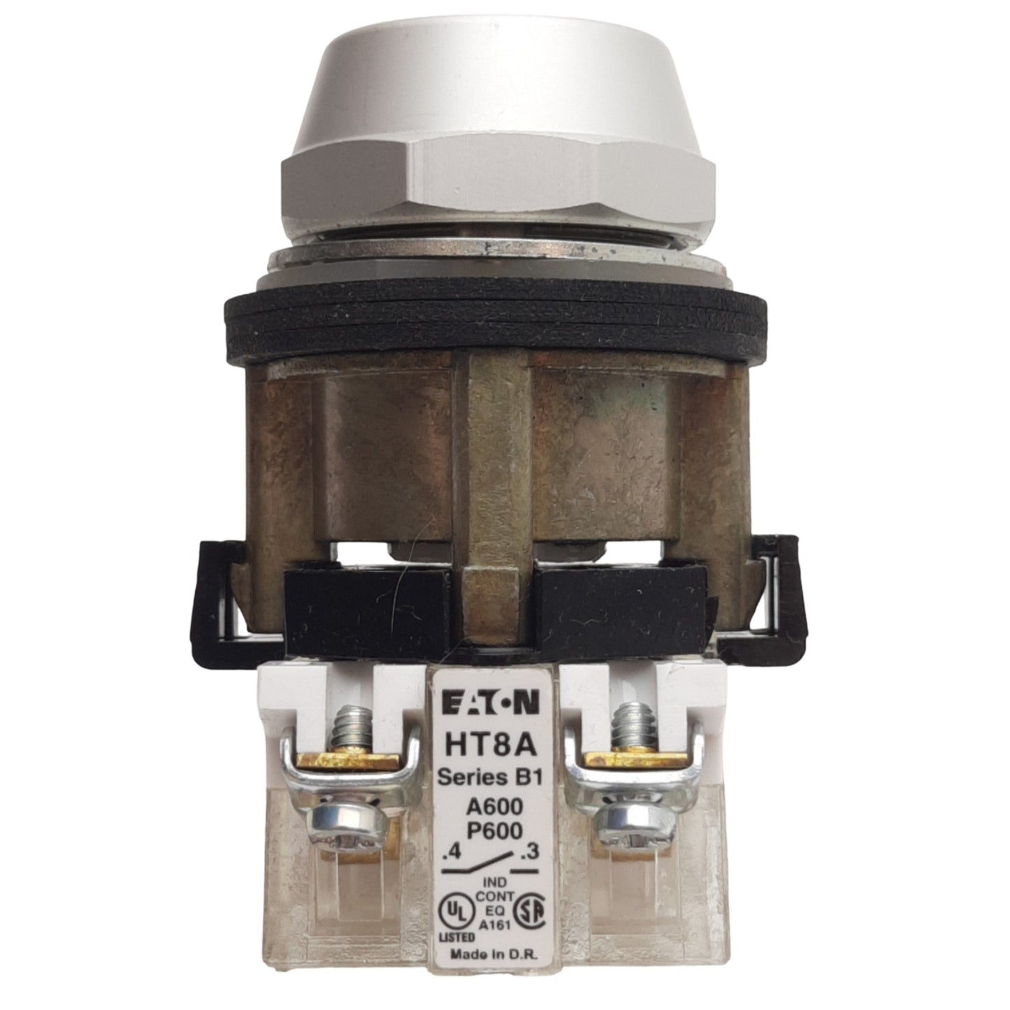 Used EATON HT8AAHA Black Pushbutton Switch, ø30mm, 1 N.O. , 600VAC/DC 12A Max