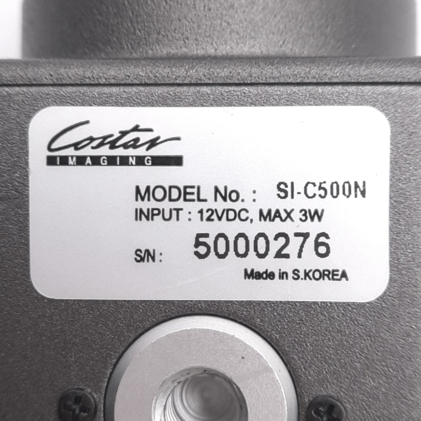 Used Costar SI-C500N Machine Vision Camera, 1/3" Color CCD, 768x494, 470TVL, 12VDC