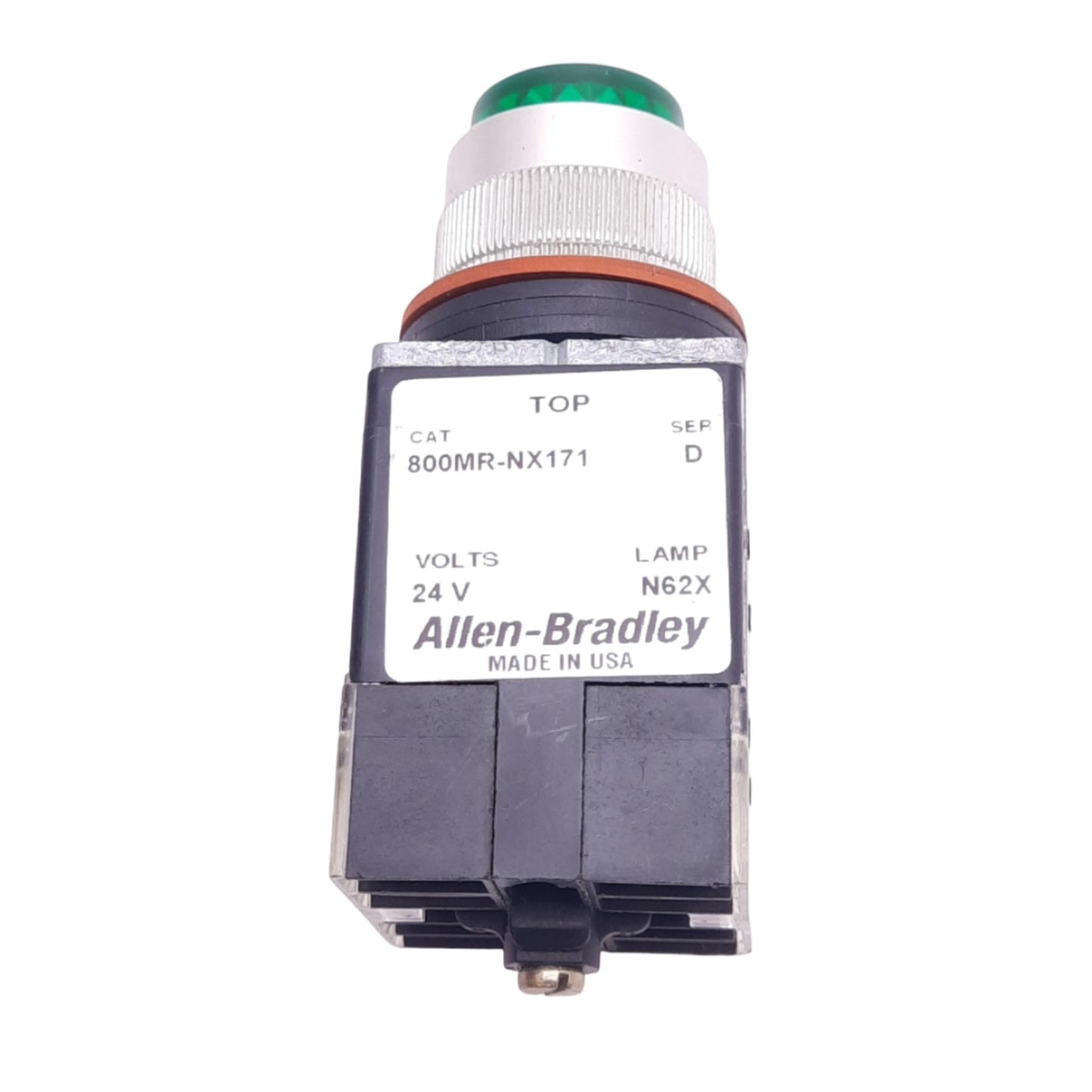 New Allen Bradley 800MR-NX171 Green Illuminated Pushbutton, 22mm, 2NO, 24VAC/DC Lamp