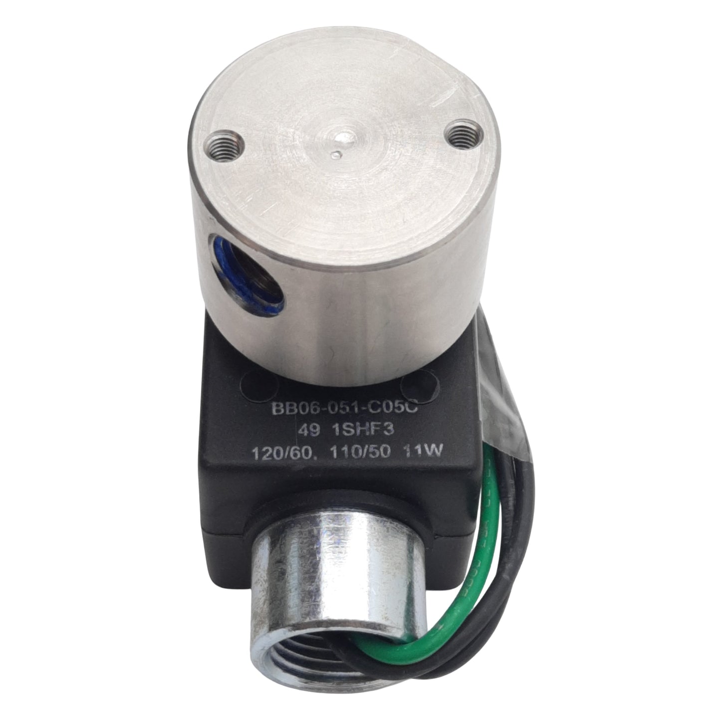 Used Parker 04F20C3110ACF4C05 Solenoid Valve 2-Way, 1/4" NPT, 150psi, 110/120VAC Coil