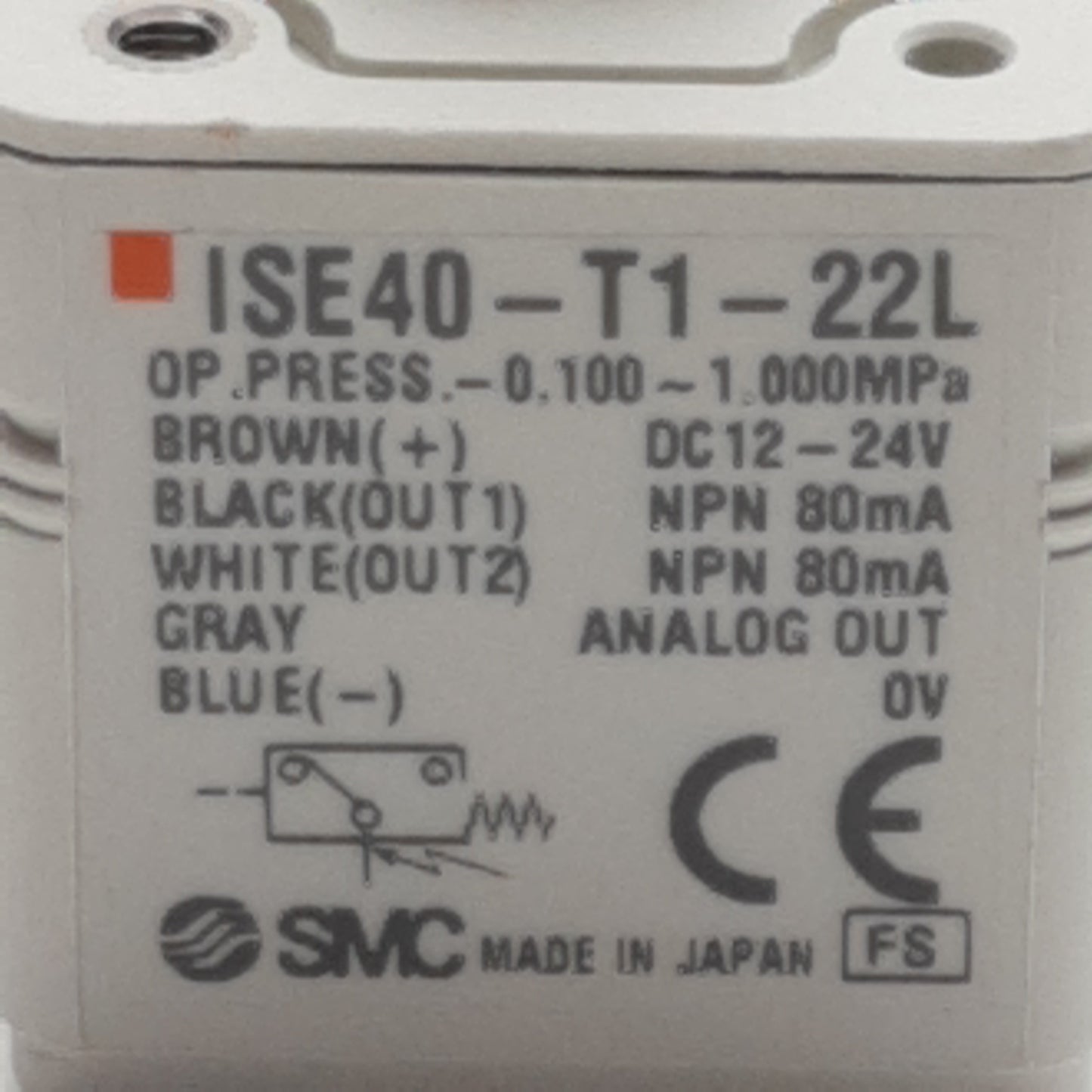New SMC ISE40-T1-22L Digital Pressure Switch, -0.1~1MPa, 1/8" NPT, NPN 80mA 12-24VDC