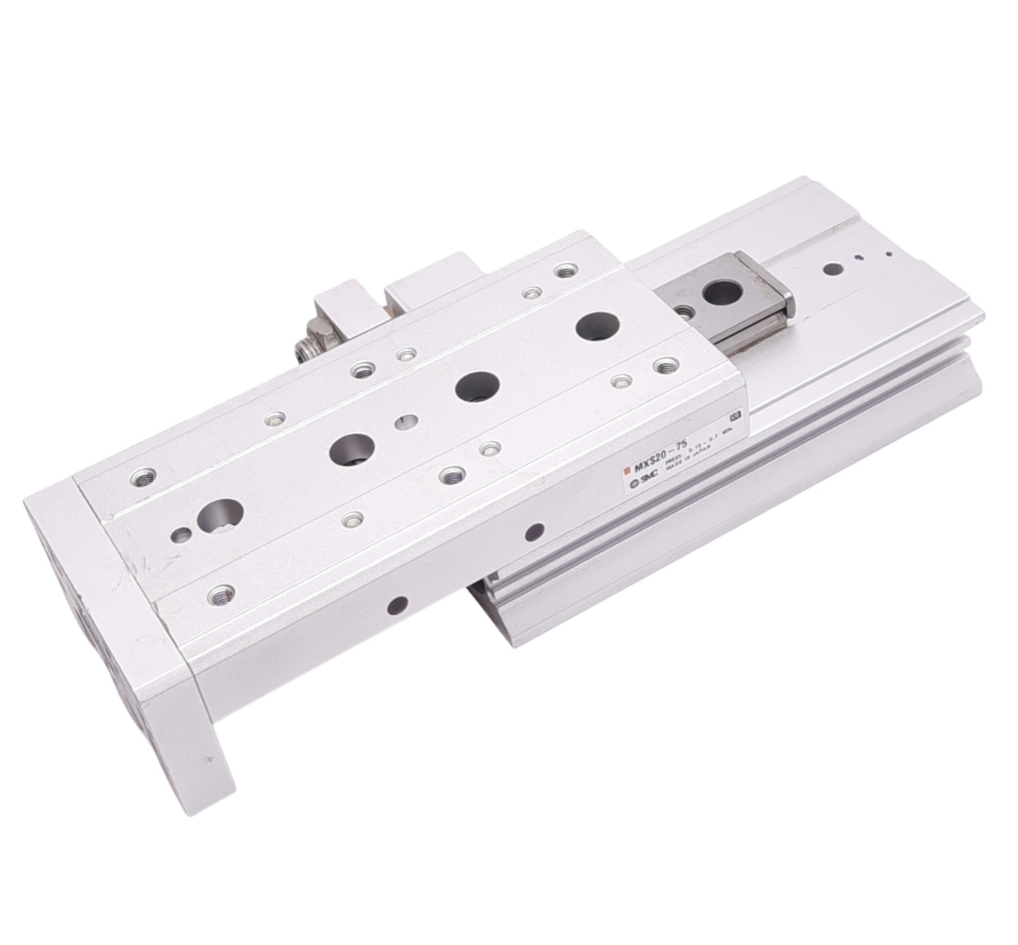 Used SMC MXS20-75 Pneumatic Slide Table, ø20mm Bore, 75mm Stroke, RC 1/8, 0.15-0.7MPa
