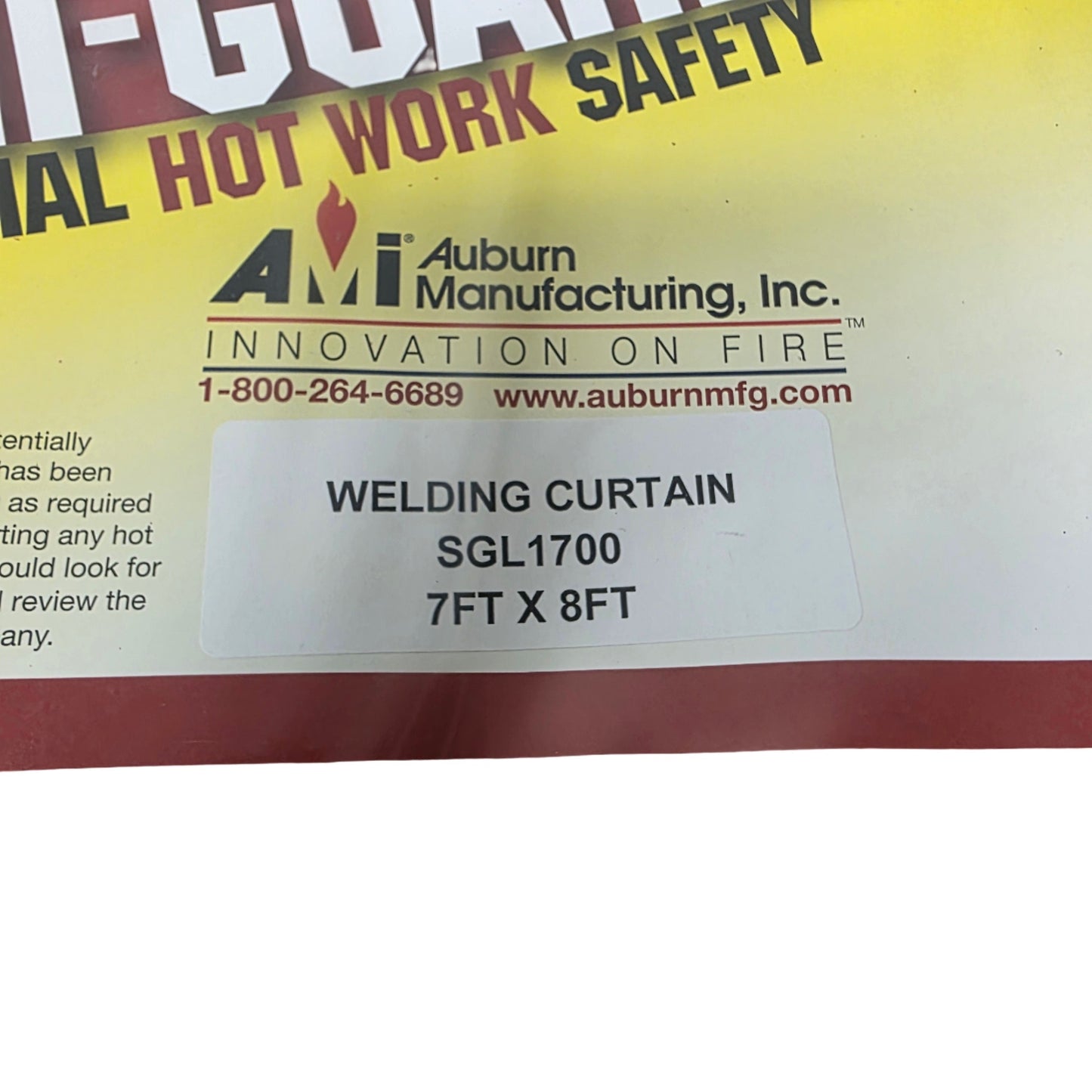 New Auburn Manufacturing SGL1700 AMI-Guard Welding Curtain, 7Ft x 8Ft, ANSI-FM 4950
