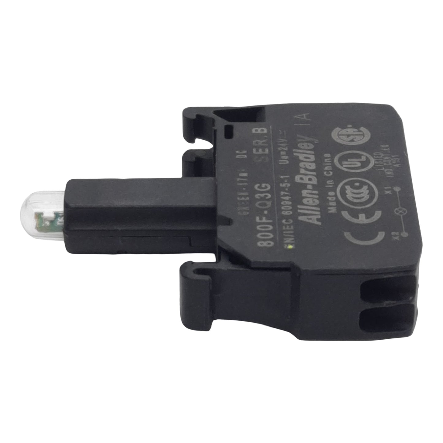 Used Allen Bradley 800F-Q3G Pushbutton LED Module, Green 17mA, 24VDC/VAC, 22mm