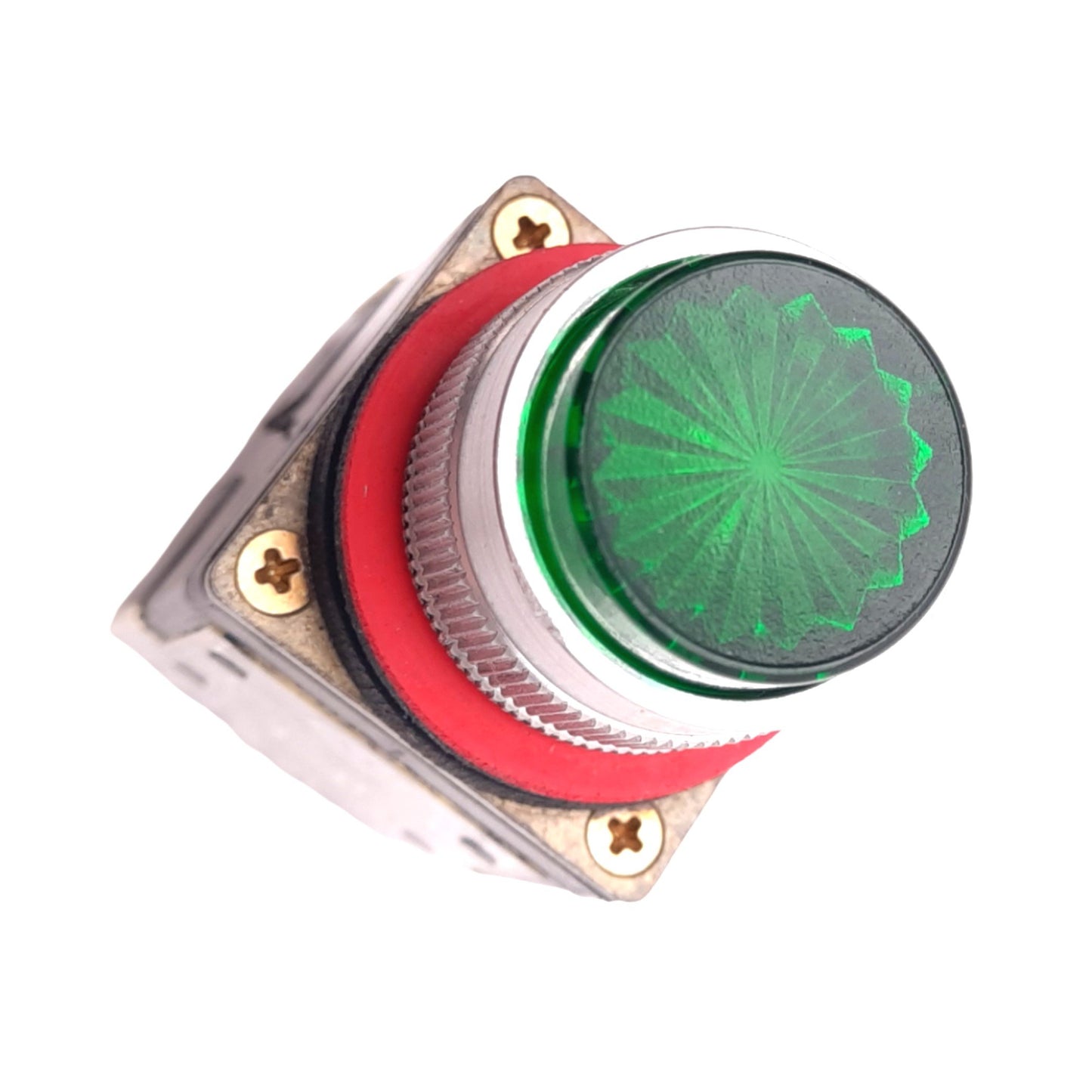 Used Allen Bradley 800MR-QB24G Green Illuminated Pushbutton, 22mm, 2NO 1NC, 300V Max