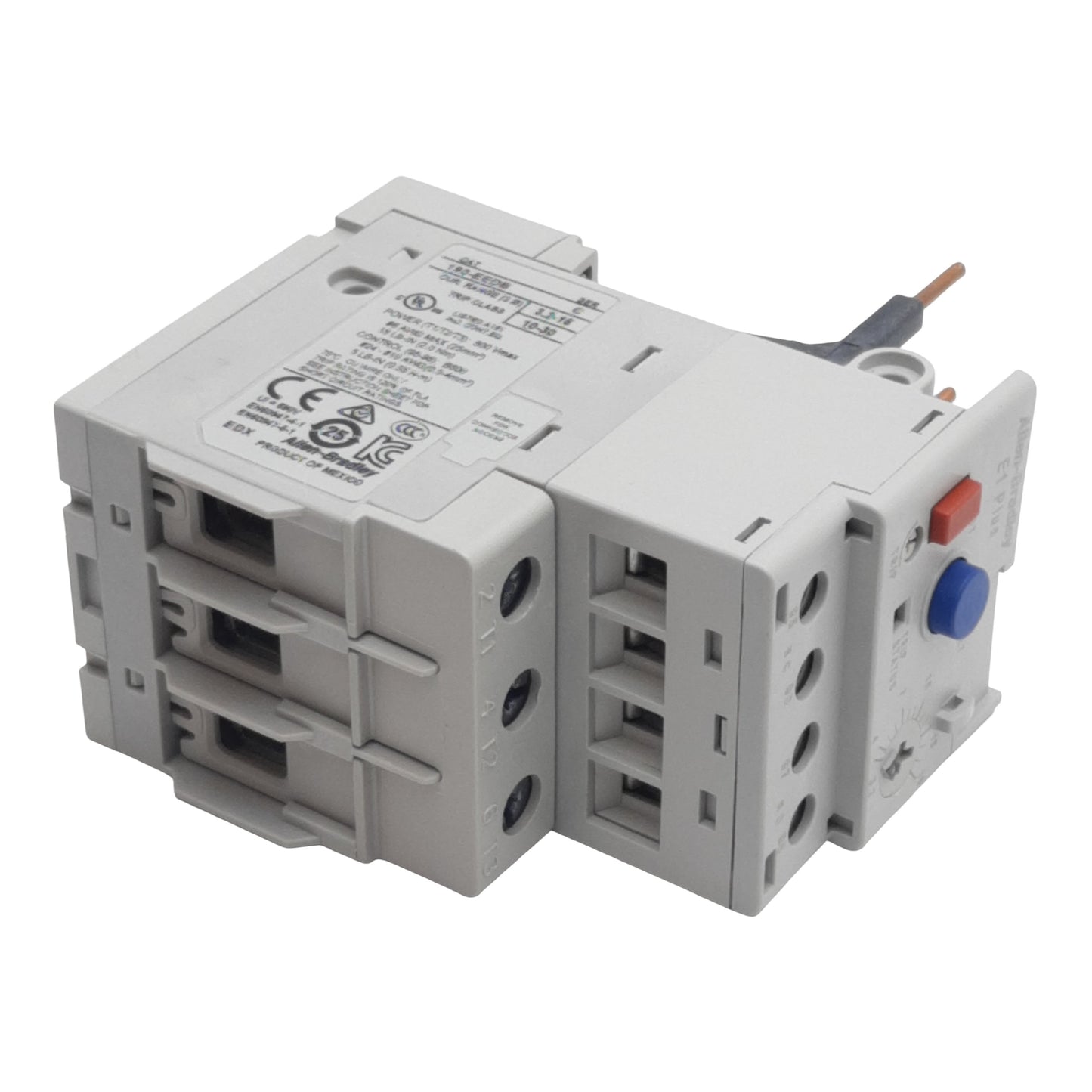New Allen Bradley 193-EEDB Overload Relay 3-Pole, 3.2-16A, 600V, 1NO/1NC, 10-30 Trip
