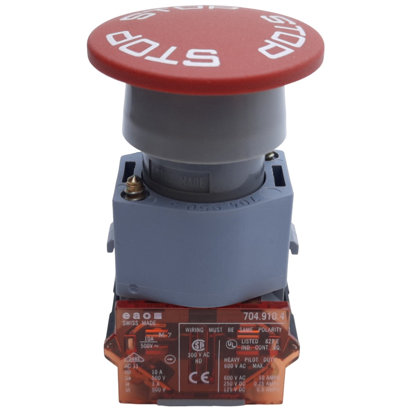 Used EAO 704.910.4 Emergency Stop Push-Twist to Release Button 2NC, ø40mm, 10A 500VAC