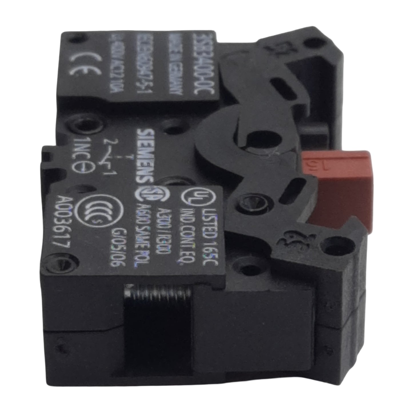 New Siemens 3SB3400-0C Pushbutton Contact Block 1N.C., 10A 300/400VAC, 22mm