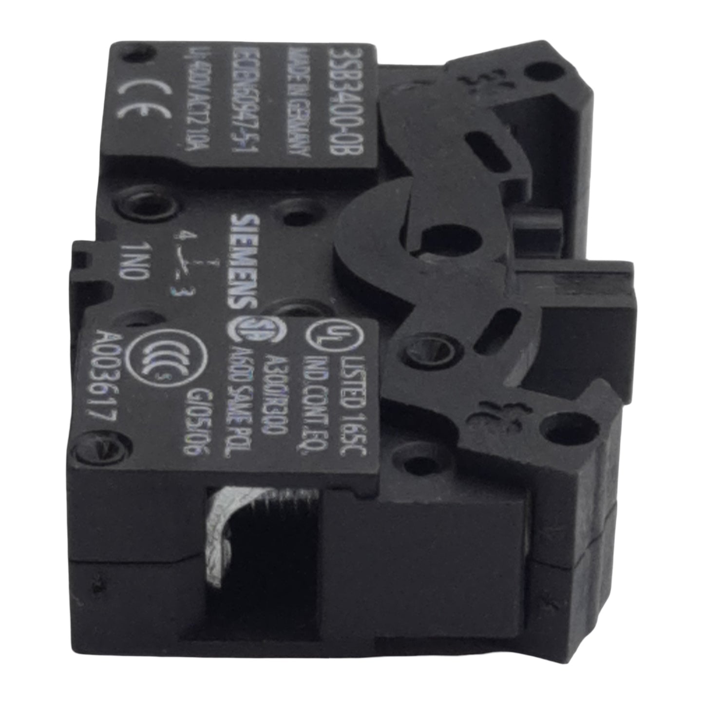 New Siemens 3SB3400-0B Pushbutton Contact Block 1N.O., 10A 300/400VAC, 22mm