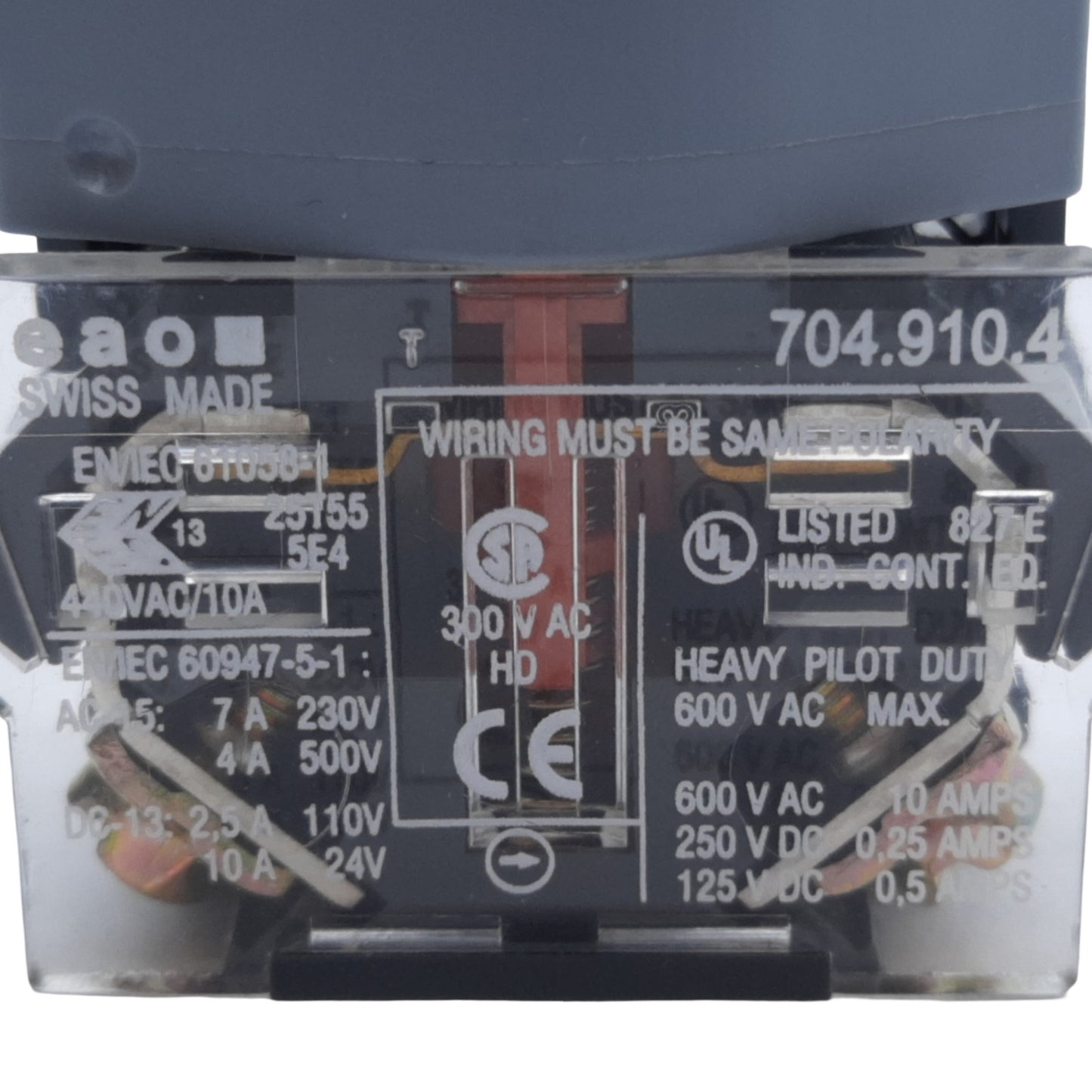 Used EAO 704.910.4 Emergency Stop Push-Twist Button Maintained 2NC ø22mm, 10A 600V AC