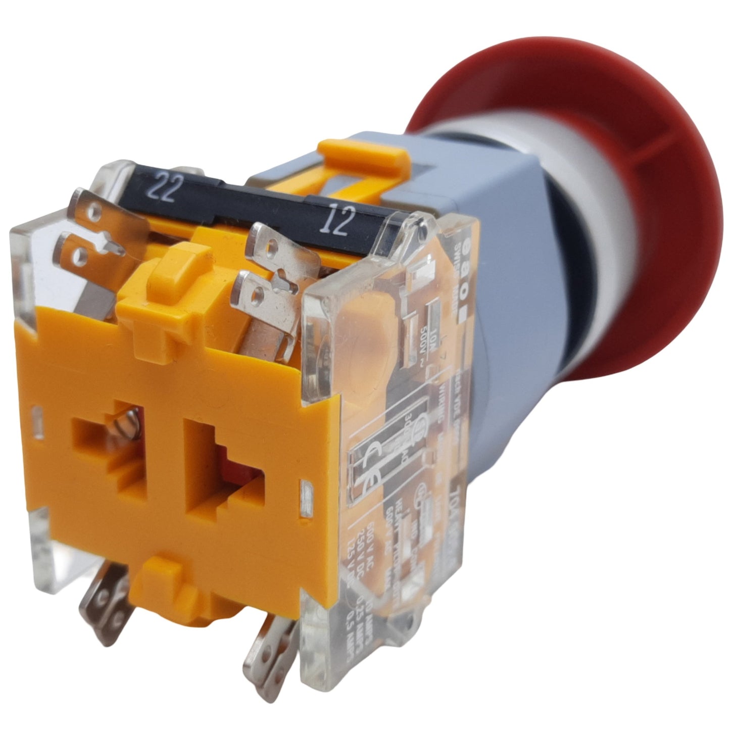 Used EAO 704.905.4 Emergency Stop Push-Twist Button Maintained 2NC ø22mm, 10A 600V AC