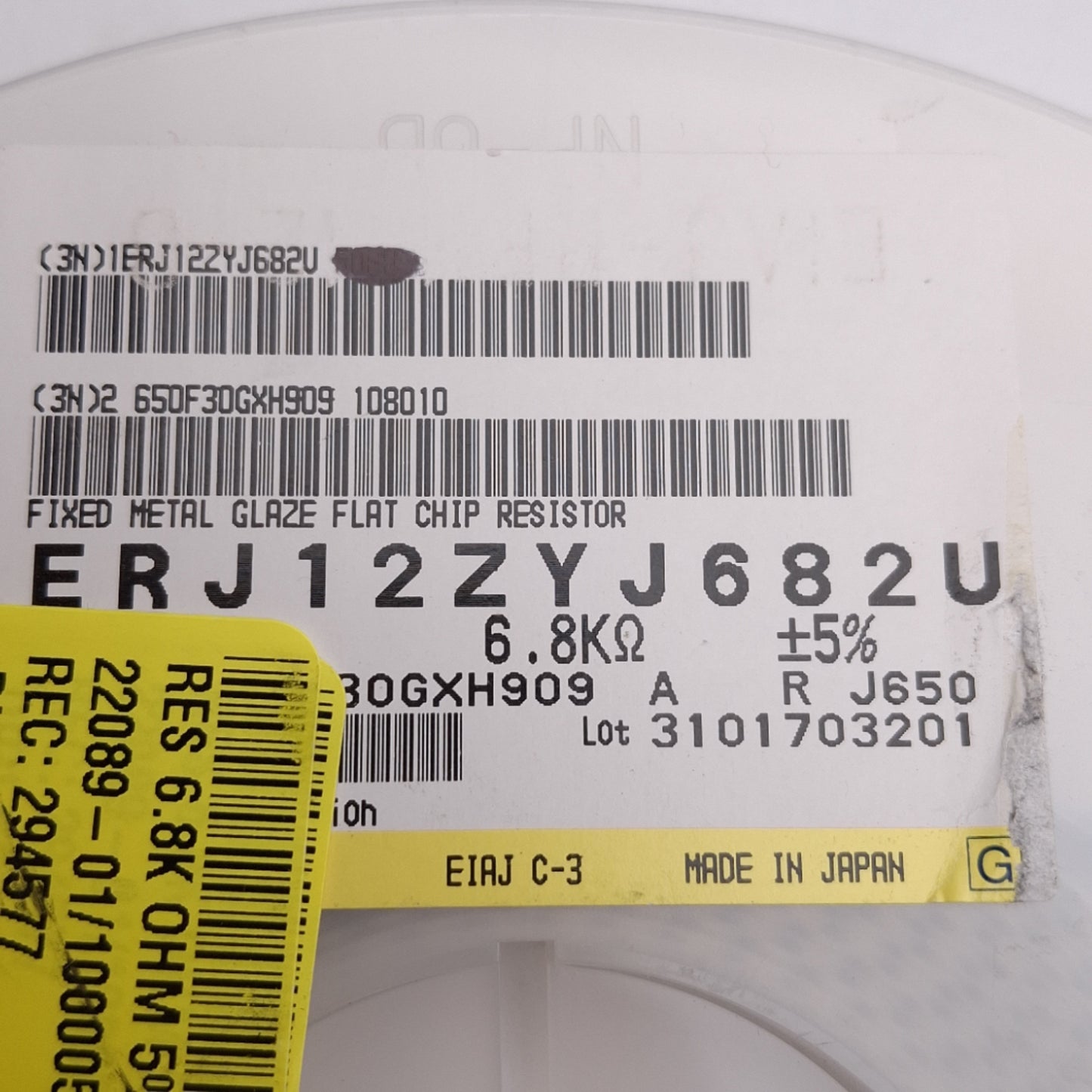 New Lot of 900 Panasonic ERJ-12ZYJ682U Thick Film Chip Resistor, 6.8k Ohm ± 5%, 3/4W