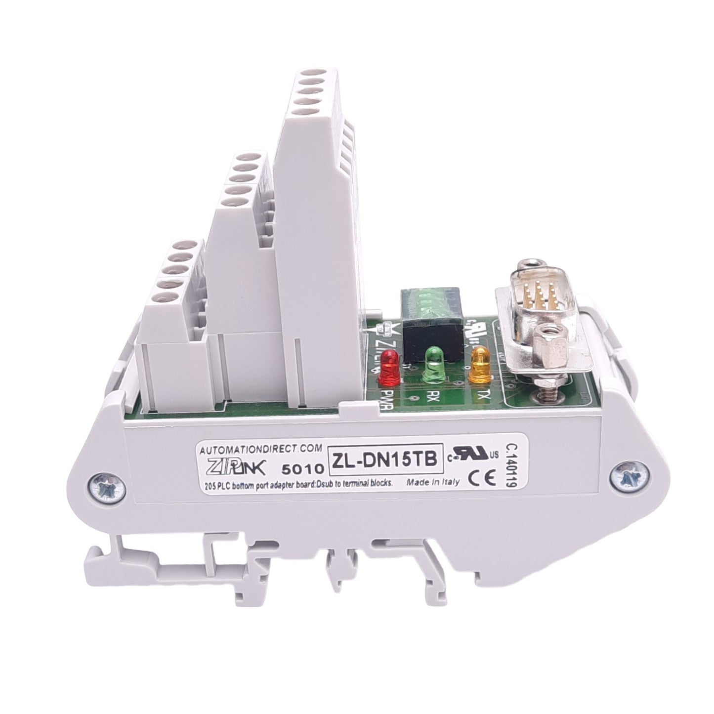 New Automation Direct DN-15TB ZIPLink Breakout Board, D-Sub 15-Pin Male, RS232/422