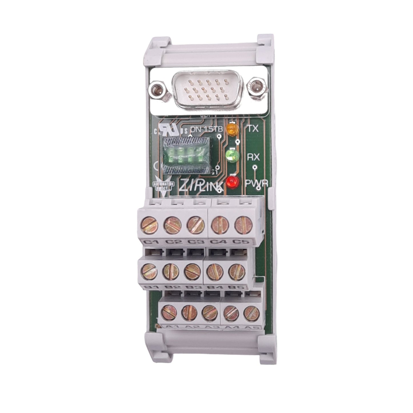 New Automation Direct DN-15TB ZIPLink Breakout Board, D-Sub 15-Pin Male, RS232/422