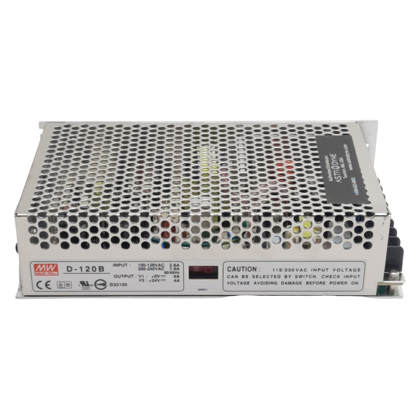 New Astrodyne/Mean Well D-120B Power Supply 100/240VAC In, 6/4A 5/24VDC Out