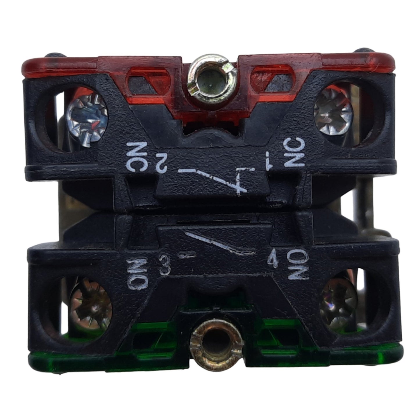 Used Allen Bradley 800EM-F5 800E-2LX11 Momentary Push Button, 1NO-1NC, 10A 600V AC/DC