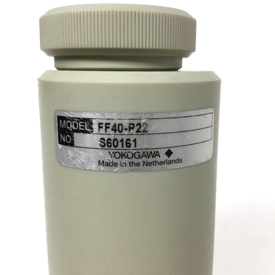 Used Yokogawa FF40-P22 Conductivity Cell Housing PP Flow Fitting, 0.1-10LPM, 1/2" NPT