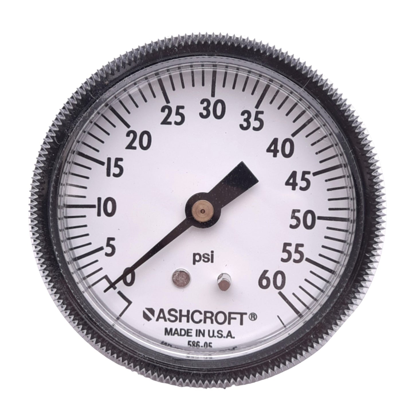 New Ashcroft 25W1001TH02BXUC60# Pneumatic Pressure Gauge, 0-60psi, ø2-1/2", 1/4" NPT