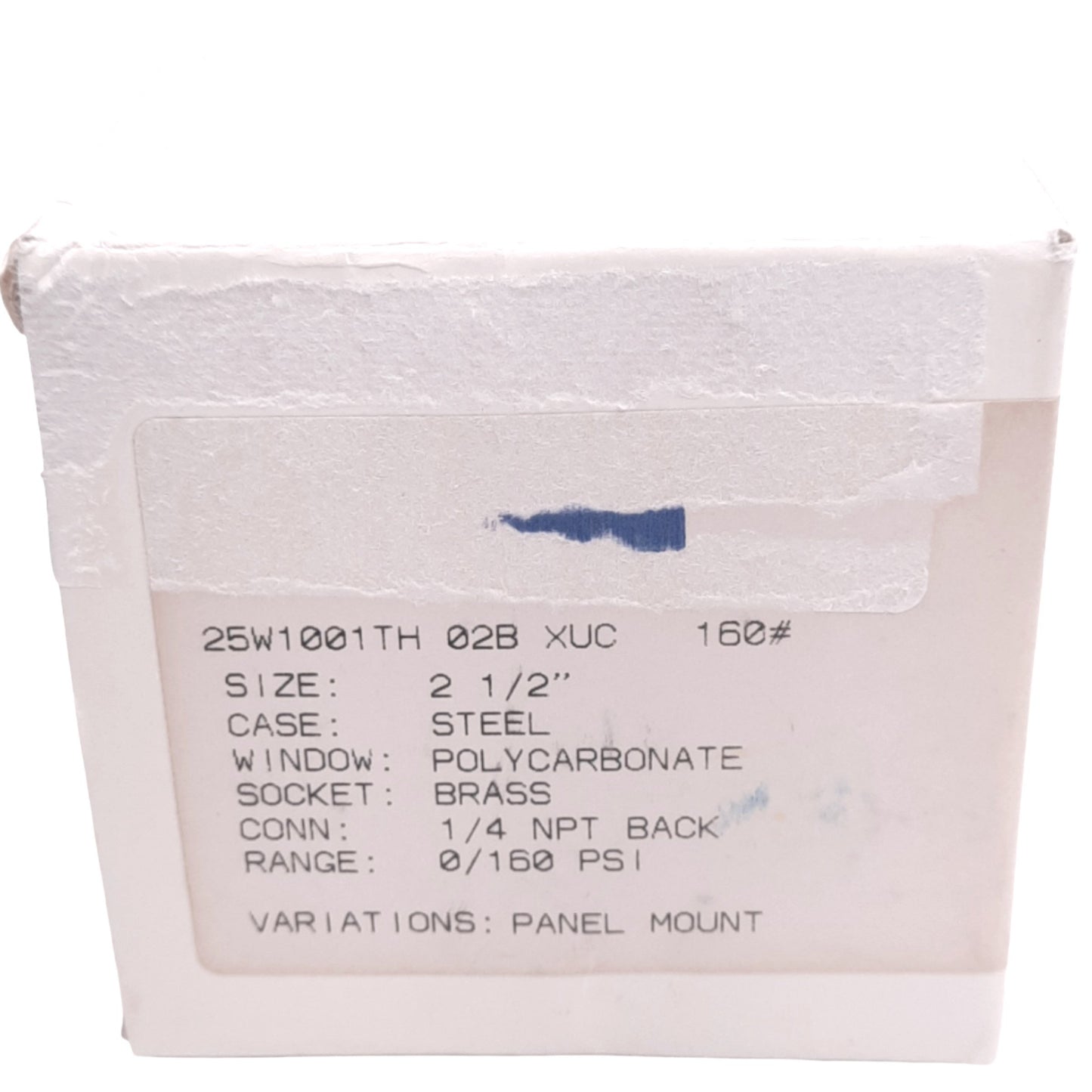 New Ashcroft 25W1001TH02BXUC160# Pneumatic Pressure Gauge, 0-160psi, 2-1/2", 1/4"NPT