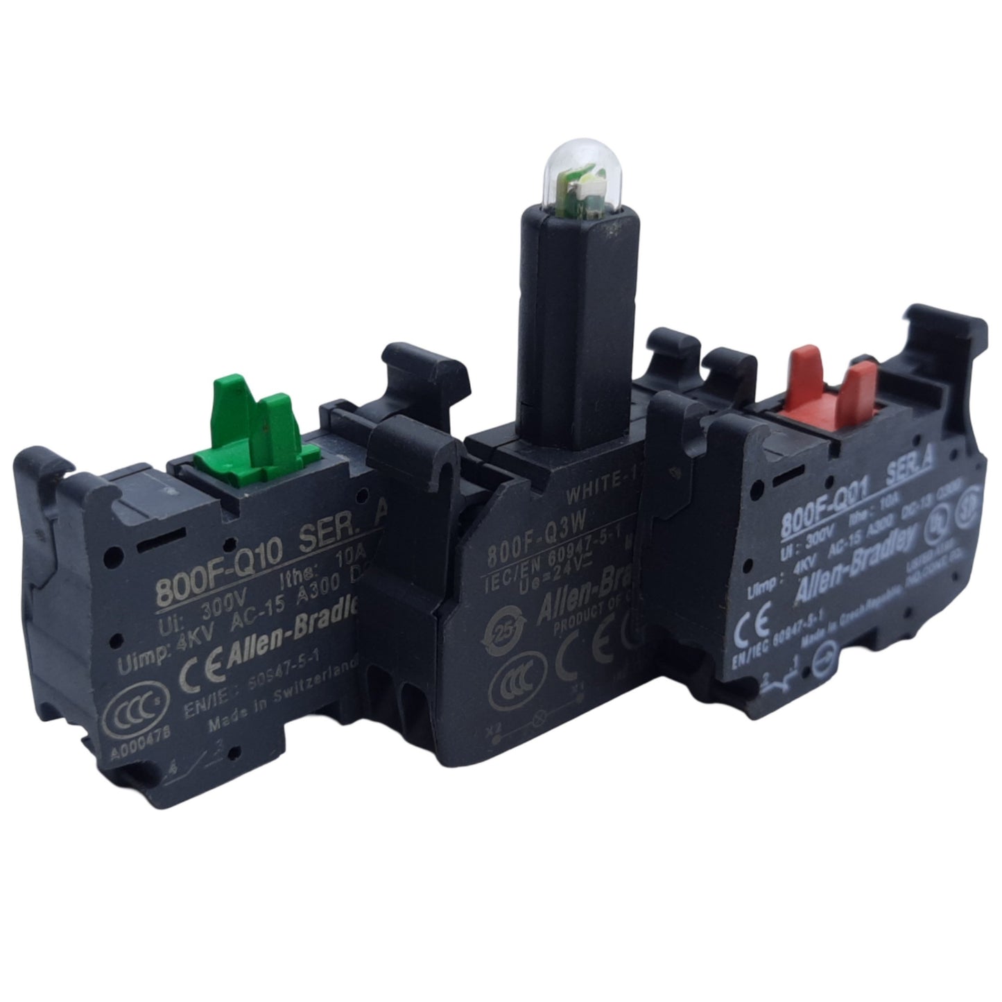 Used Allen Bradley 800FP-LFA4 Push Button, 1NO-1NC, ø22.5mm, 10A 300V AC, 24V LED